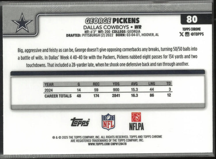 2025 Topps Chrome Football Camo George Pickens 