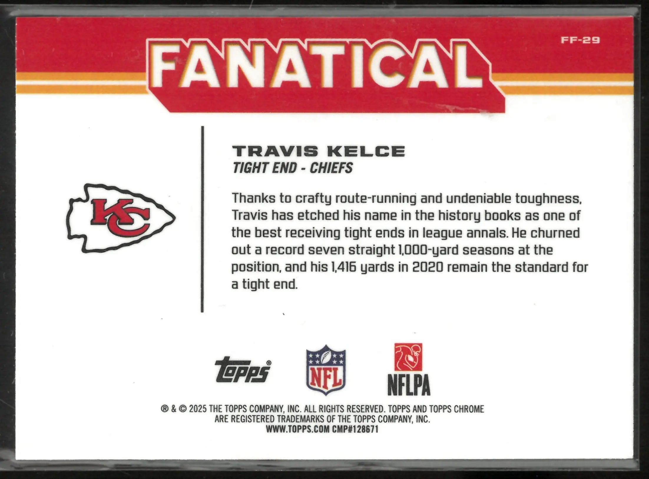 2025 Topps Chrome Football Fanatical Travis Kelce 
