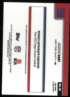 2025 Topps Chrome Football Jaxson Dart RC Rookie Pink Auto /399 