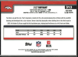2025 Topps Chrome Football Orange Geometric Refractor Rookie Pat Bryant /25 