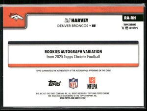 2025 Topps Chrome Football Pink Rookie Auto Variation RJ Harvey /250 
