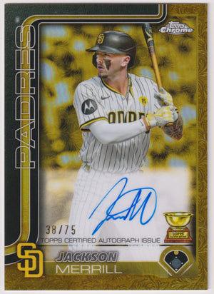 2025 Topps Chrome Gilded Autograph Jackson Merill Auto Gold /75 