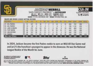2025 Topps Chrome Gilded Autograph Jackson Merill Auto Gold /75 