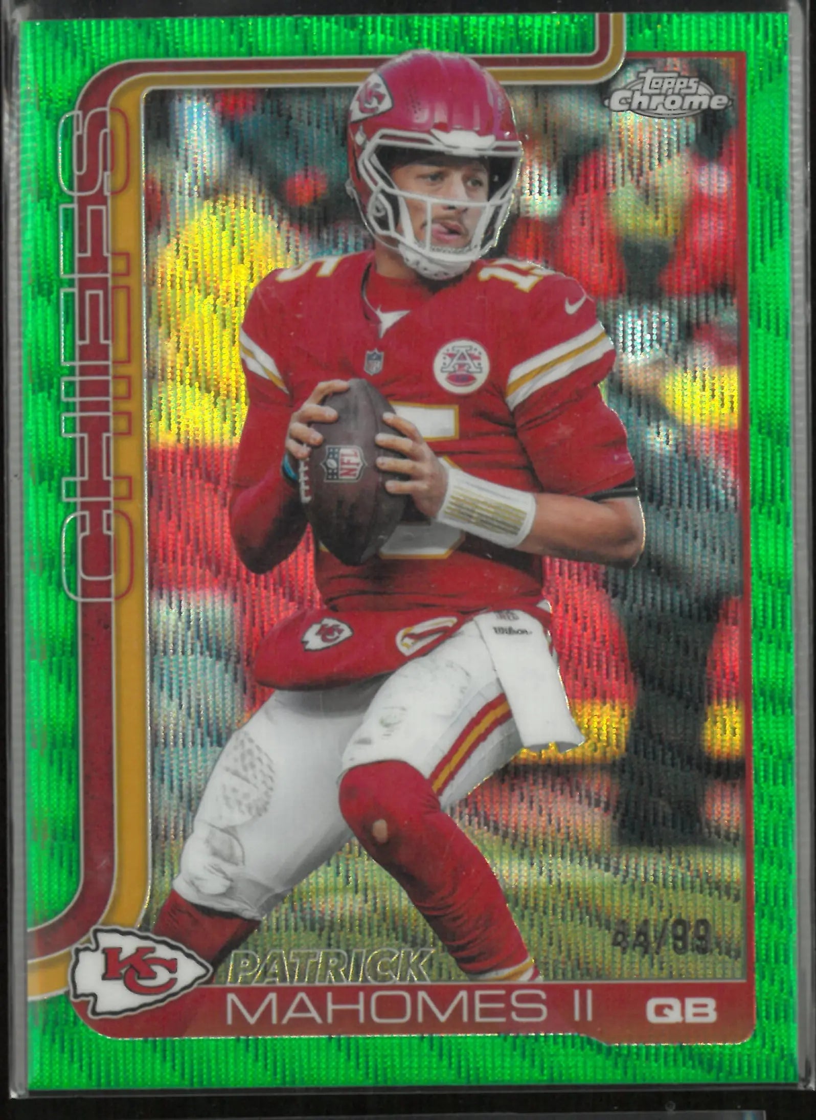 2025 Topps Chrome Green Wave Refractor Patrick Mahomes II /99 