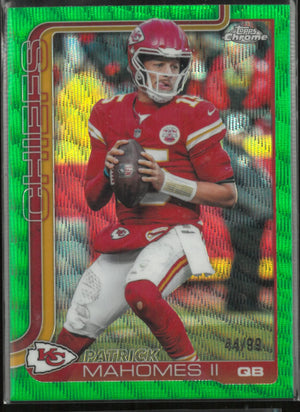 2025 Topps Chrome Green Wave Refractor Patrick Mahomes II /99 