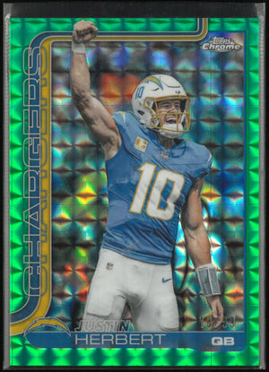 2025 Topps Chrome Justin Herbert Green X-Fractor /99 Jersey # 
