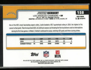 2025 Topps Chrome Justin Herbert Green X-Fractor /99 Jersey # 