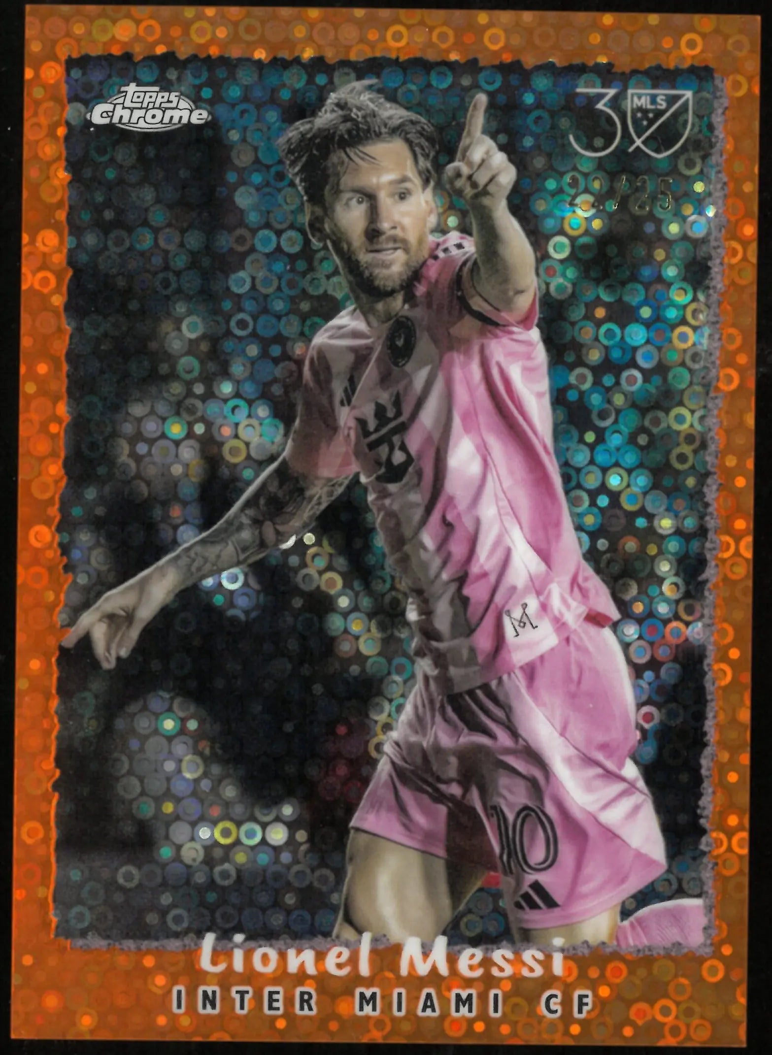 2025 Topps Chrome MLS Lionel Messi Orange Disco /25 