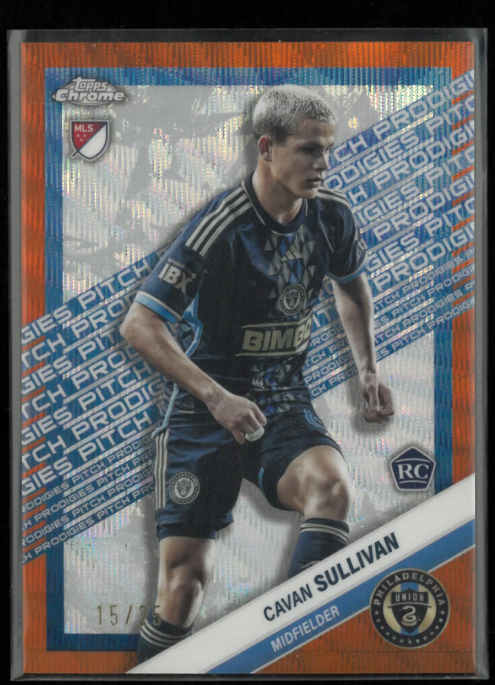 2025 Topps Chrome MLS Pitch Prodigies Cavan Sullivan RC Rookie Orange /25 