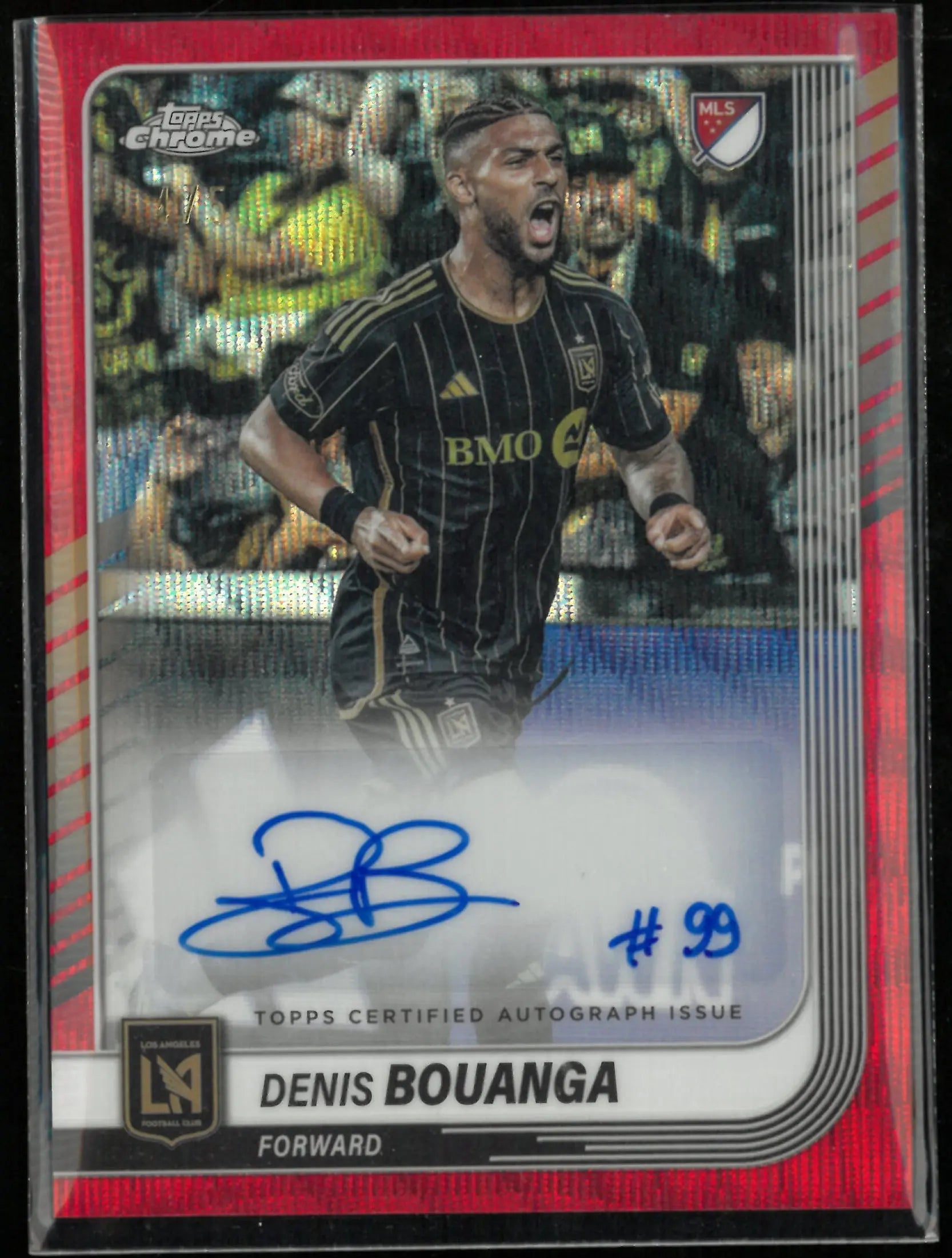 2025 Topps Chrome Major League Soccer Chrome Autograph Denis Bouanga Red /5 