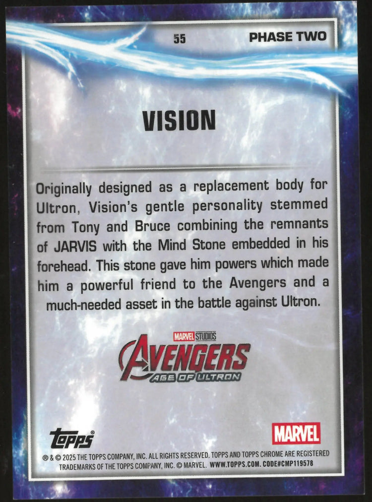 2025 Topps Chrome Marvel Avengers Phase Two Vision /10 