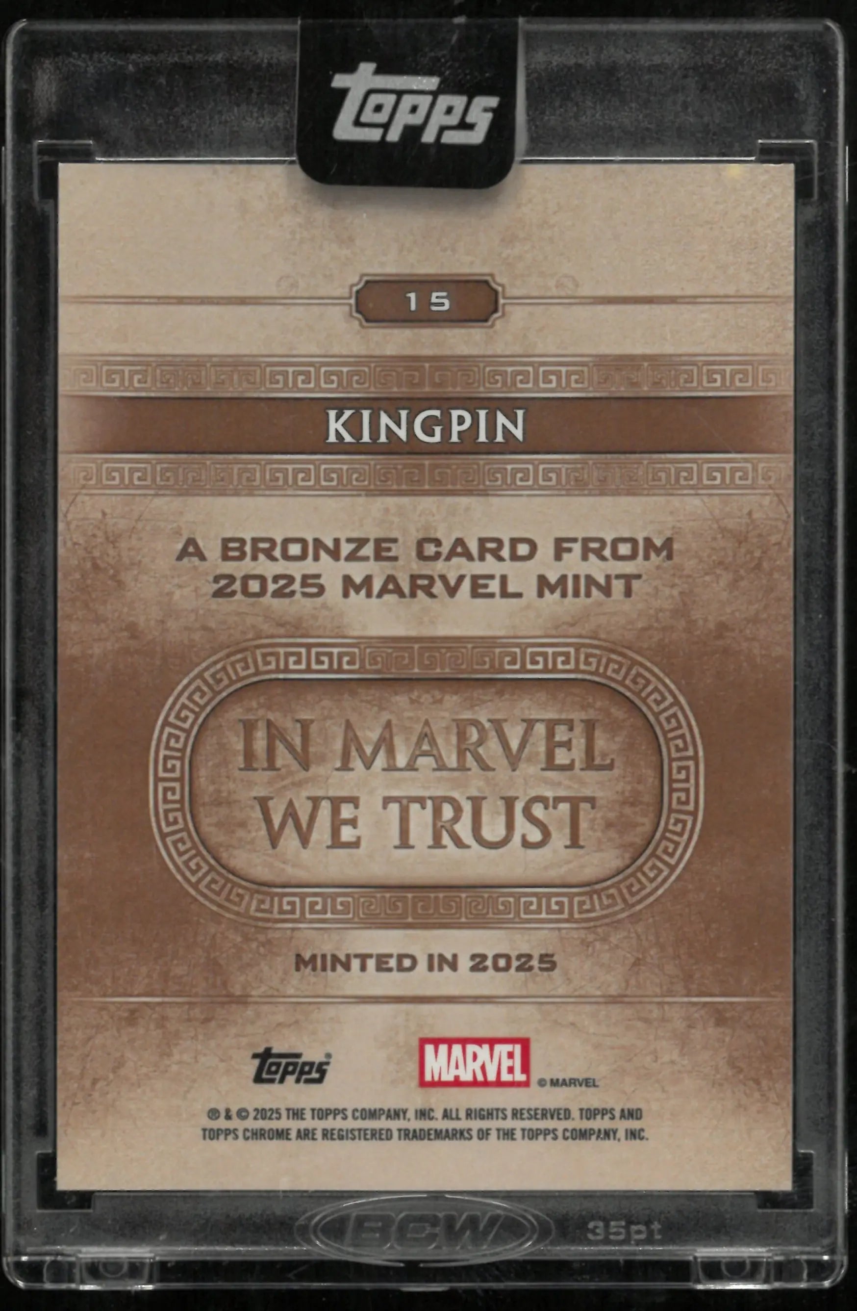 2025 Topps Chrome Marvel Mint Bronze Refractor Kingpin /100 