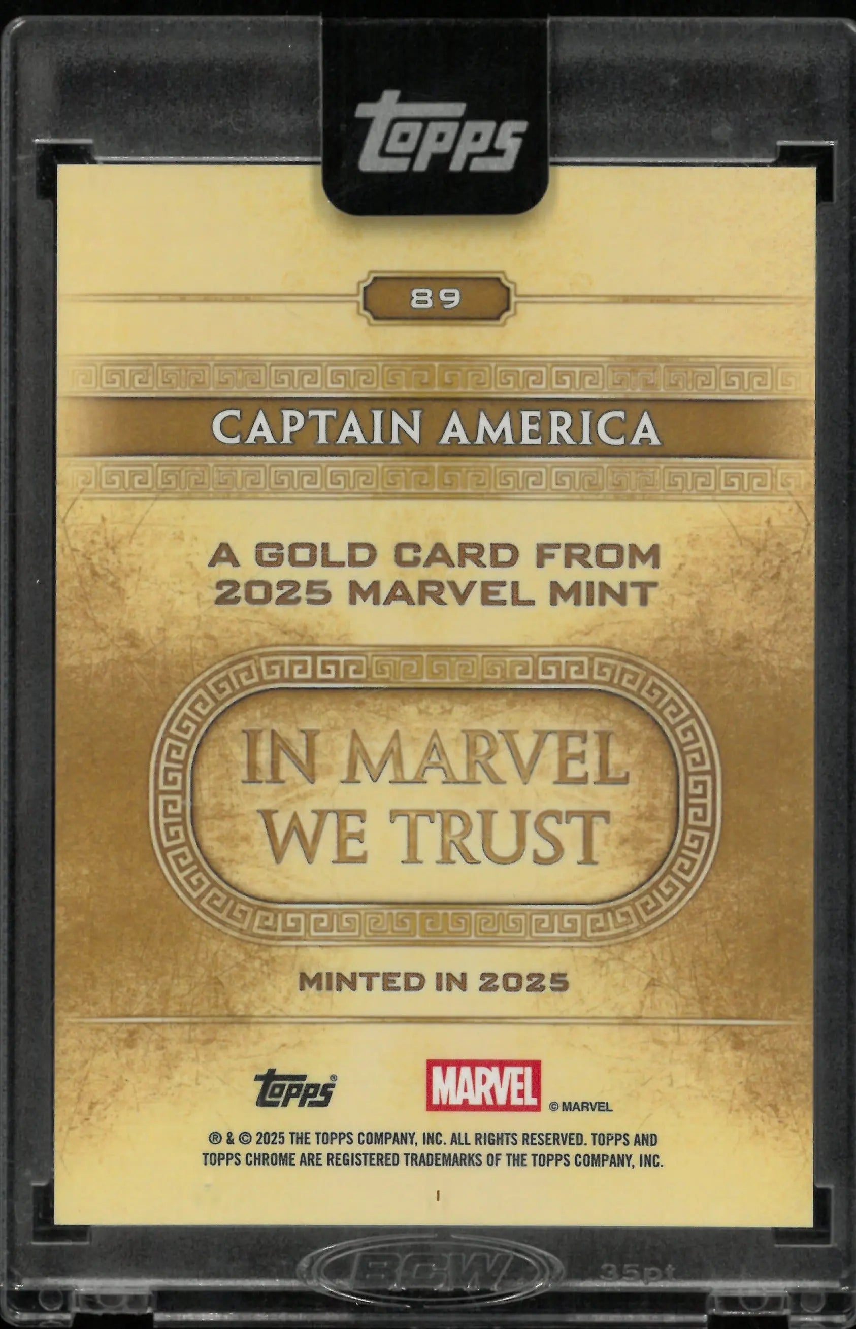 2025 Topps Chrome Marvel Mint Gold Red Refractor Captain America /5 