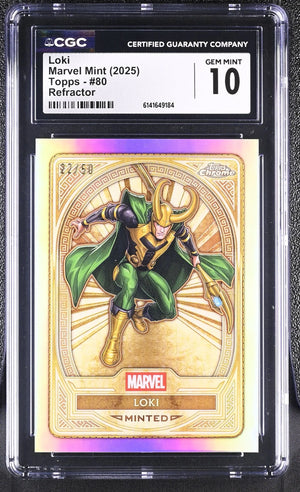 2025 Topps Chrome Marvel Mint Loki Refractor CGC 10 