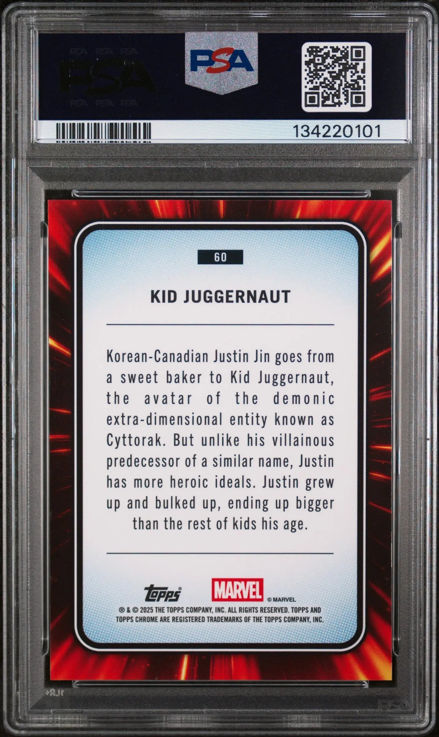 2025 Topps Chrome Marvel Sapphire Edition Kid Juggernaut #60 PSA 10 