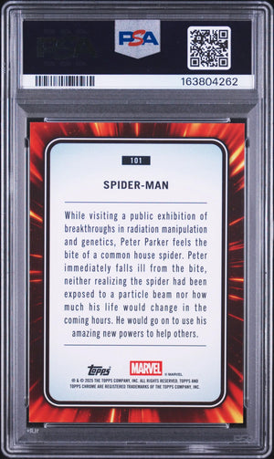 2025 Topps Chrome Marvel Sapphire Edition Spider-Man Gold /50 PSA 9 