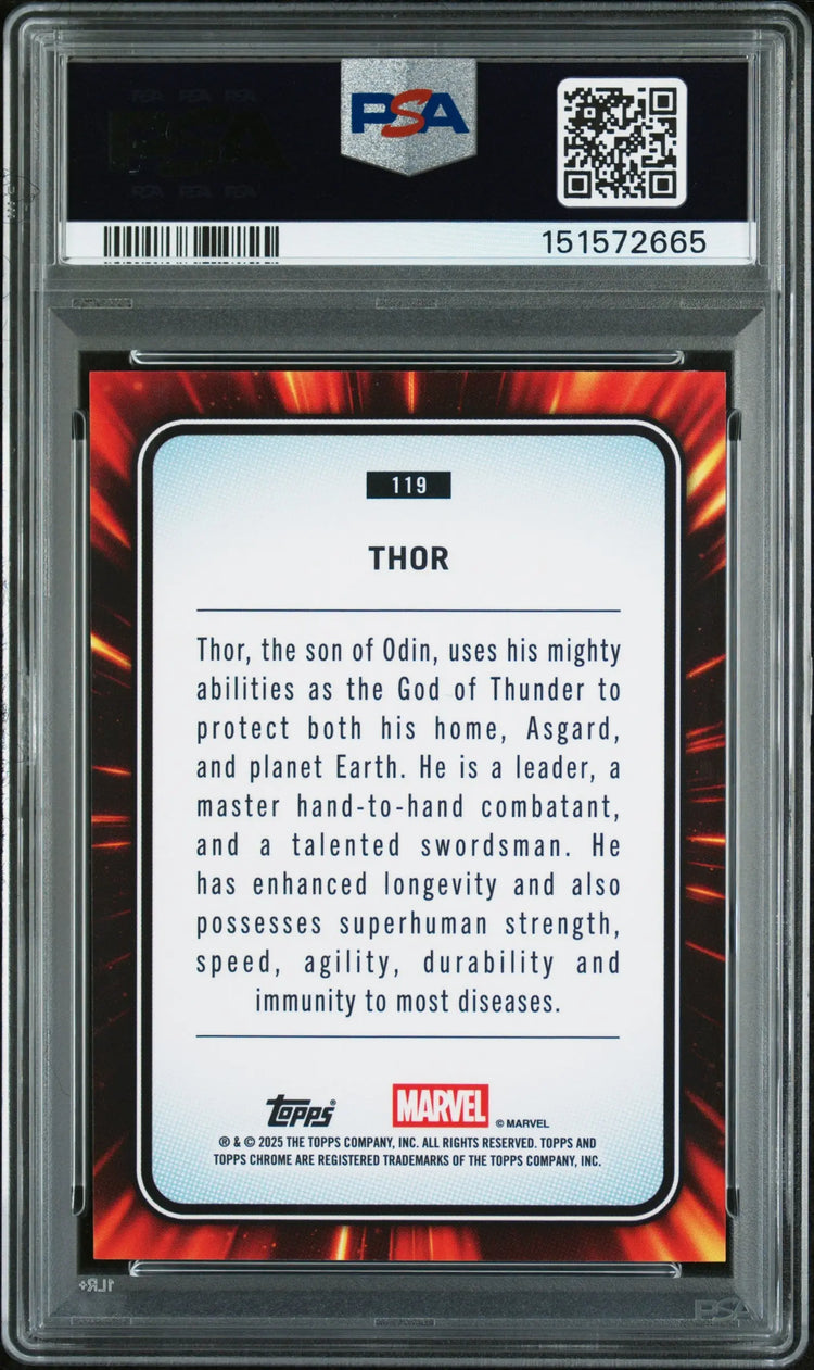 2025 Topps Chrome Marvel Sapphire Edition Thor PSA 10 