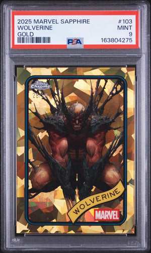 2025 Topps Chrome Marvel Sapphire Edition Wolverine Gold /50 PSA 9 