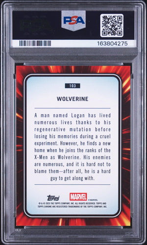 2025 Topps Chrome Marvel Sapphire Edition Wolverine Gold /50 PSA 9 
