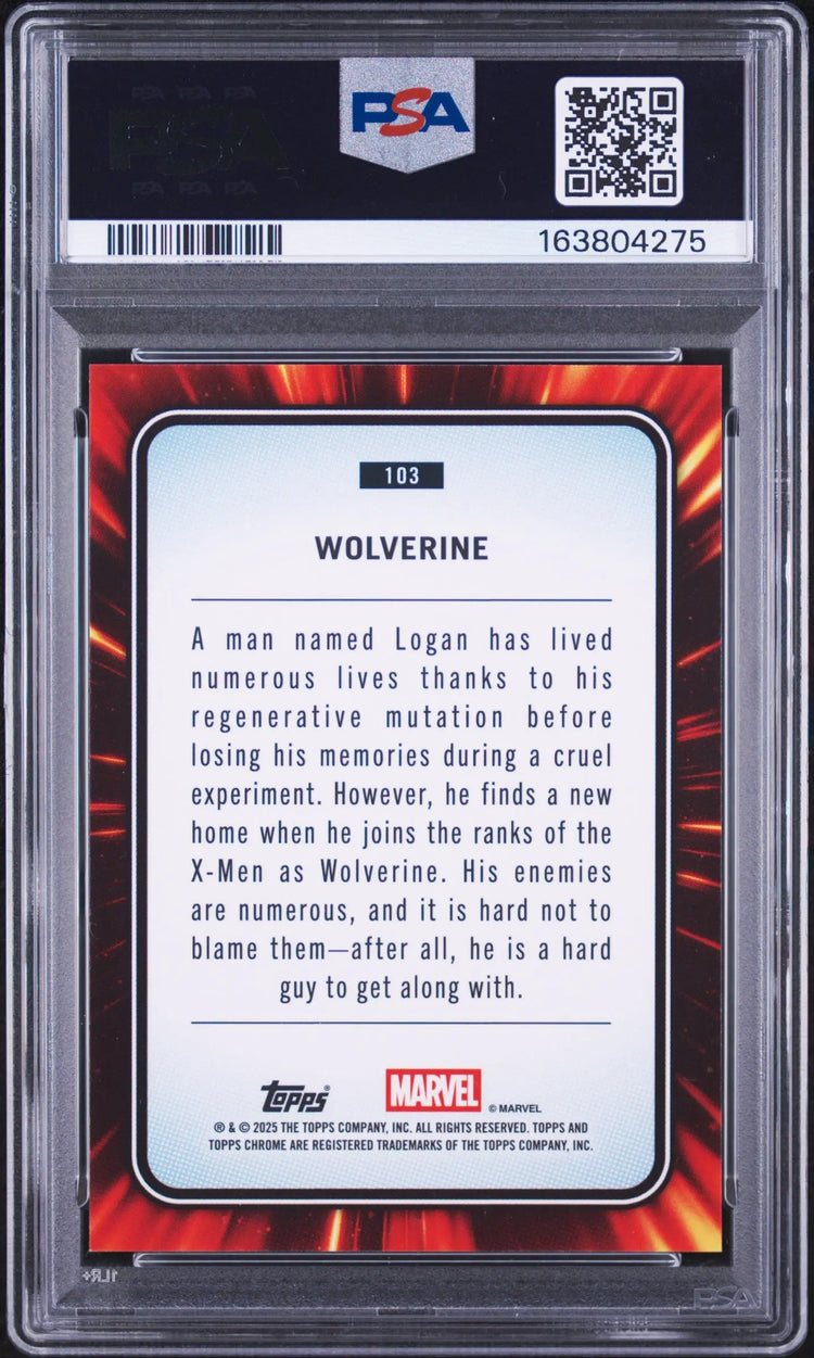 2025 Topps Chrome Marvel Sapphire Edition Wolverine Gold /50 PSA 9 