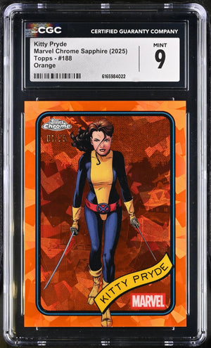 2025 Topps Chrome Marvel Sapphire Kitty Pryde Orange /25 CGC 9 