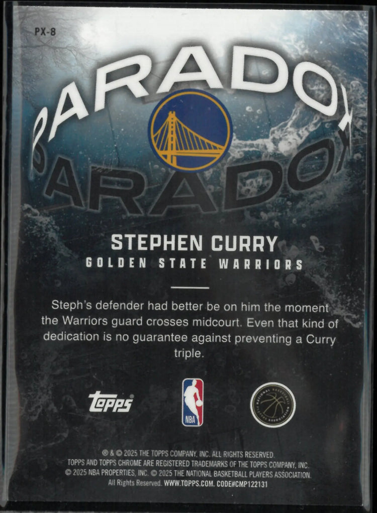 2025 Topps Chrome Paradox Stephen Curry 