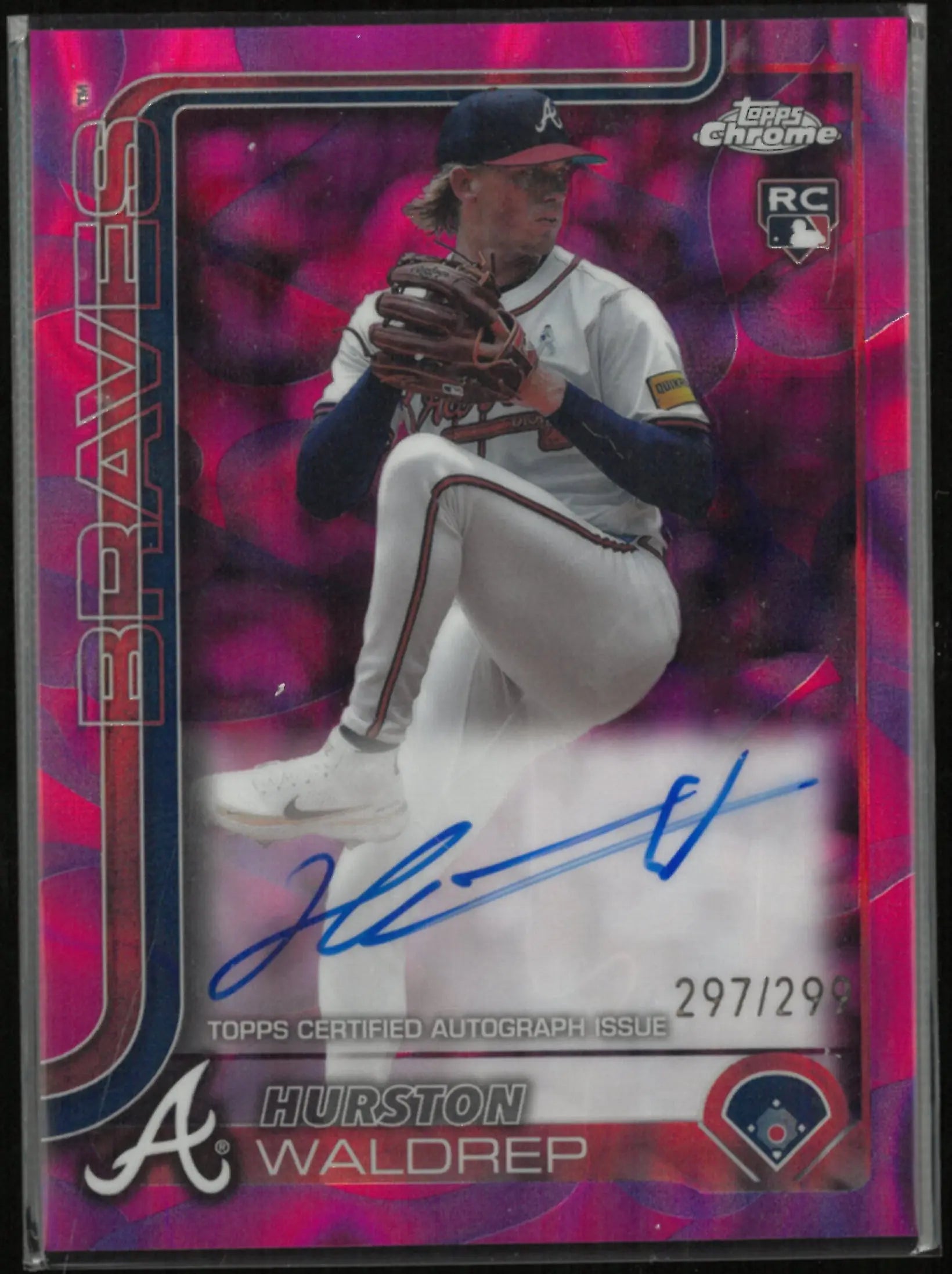 2025 Topps Chrome Pink Lava Refractor Rookie Auto Hurston Waldrep /299 #RA-HW 