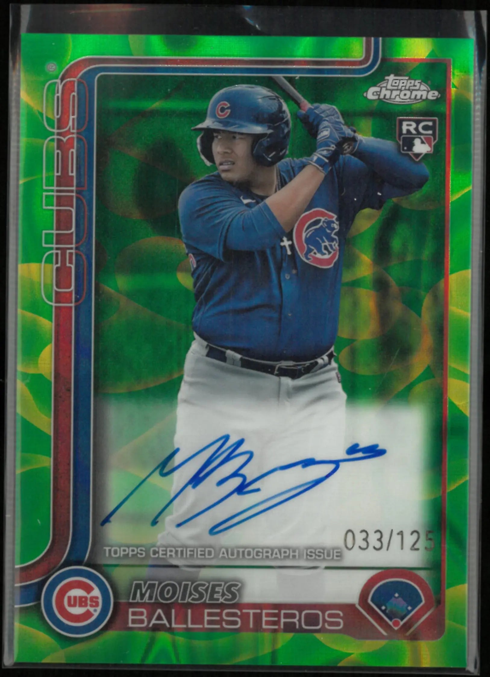 2025 Topps Chrome RC Auto Moises Ballesteros Green Yellow Lava Lamp /125 