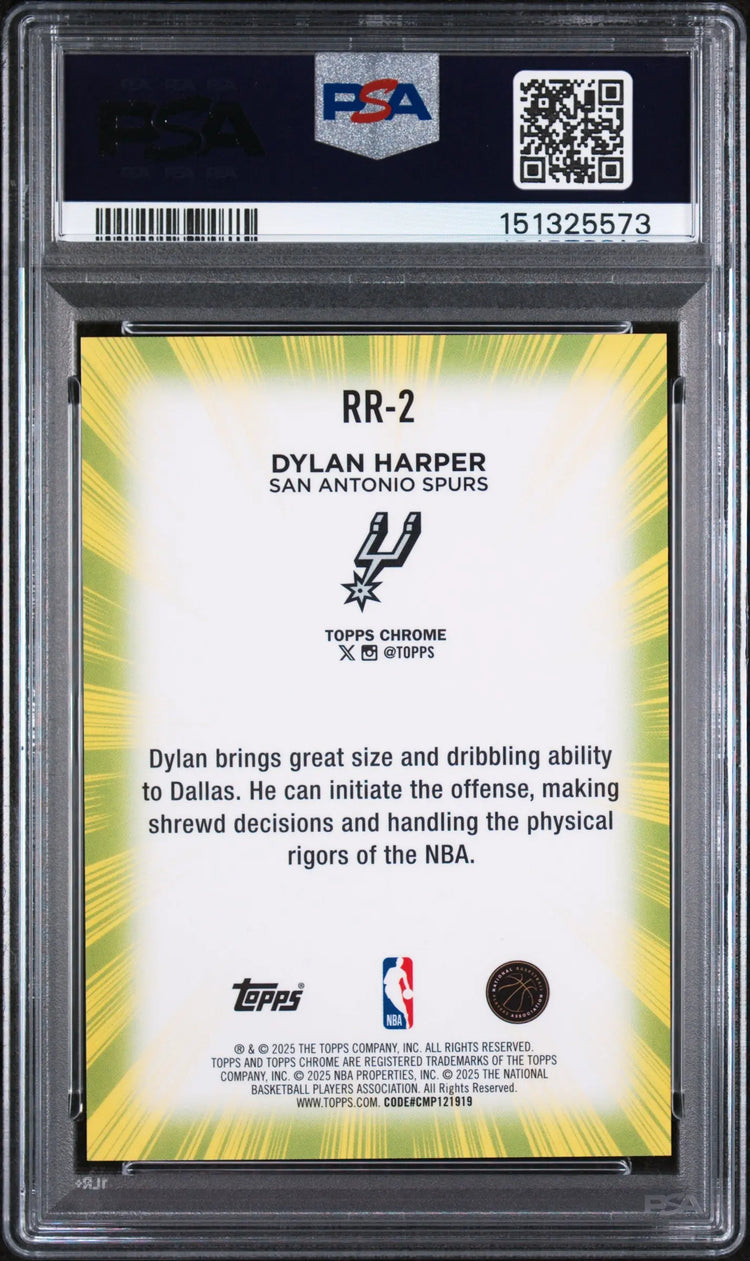 2025 Topps Chrome Radiating Rookies Dylan Harper RC PSA 10 