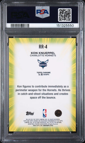 2025 Topps Chrome Radiating Rookies Kon Knueppel RC PSA 10 