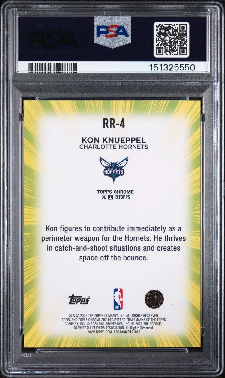 2025 Topps Chrome Radiating Rookies Kon Knueppel RC PSA 10 
