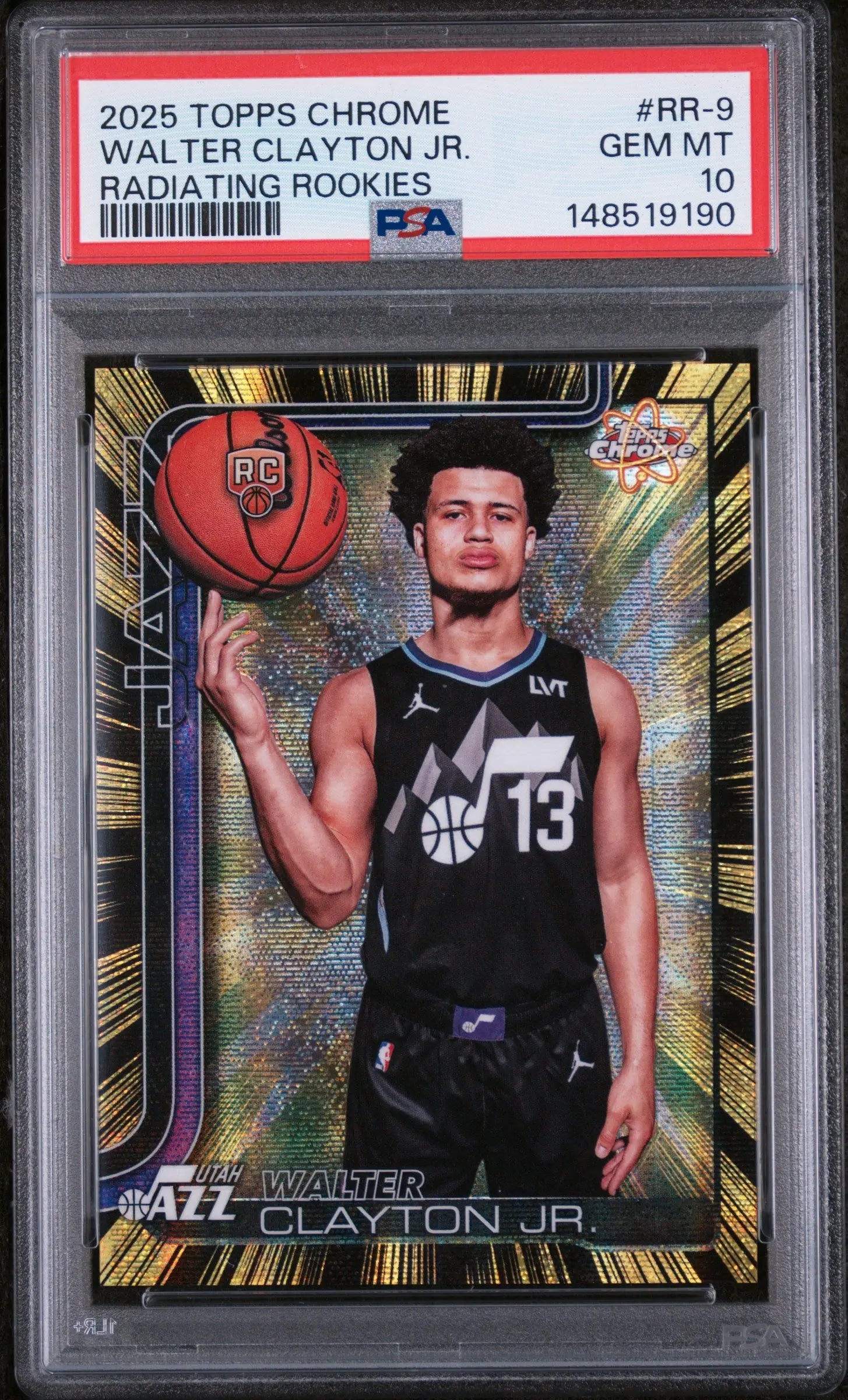 2025 Topps Chrome Radiating Rookies Walter Clayton JR. RC PSA 10 