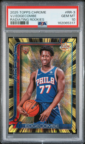 2025 Topps Chrome Radiating Rookies #RR-3 Vj Edgecombe PSA 10 