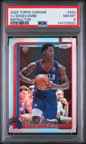 2025 Topps Chrome Refractor Rookie VJ Edgecombe #253 PSA 8 