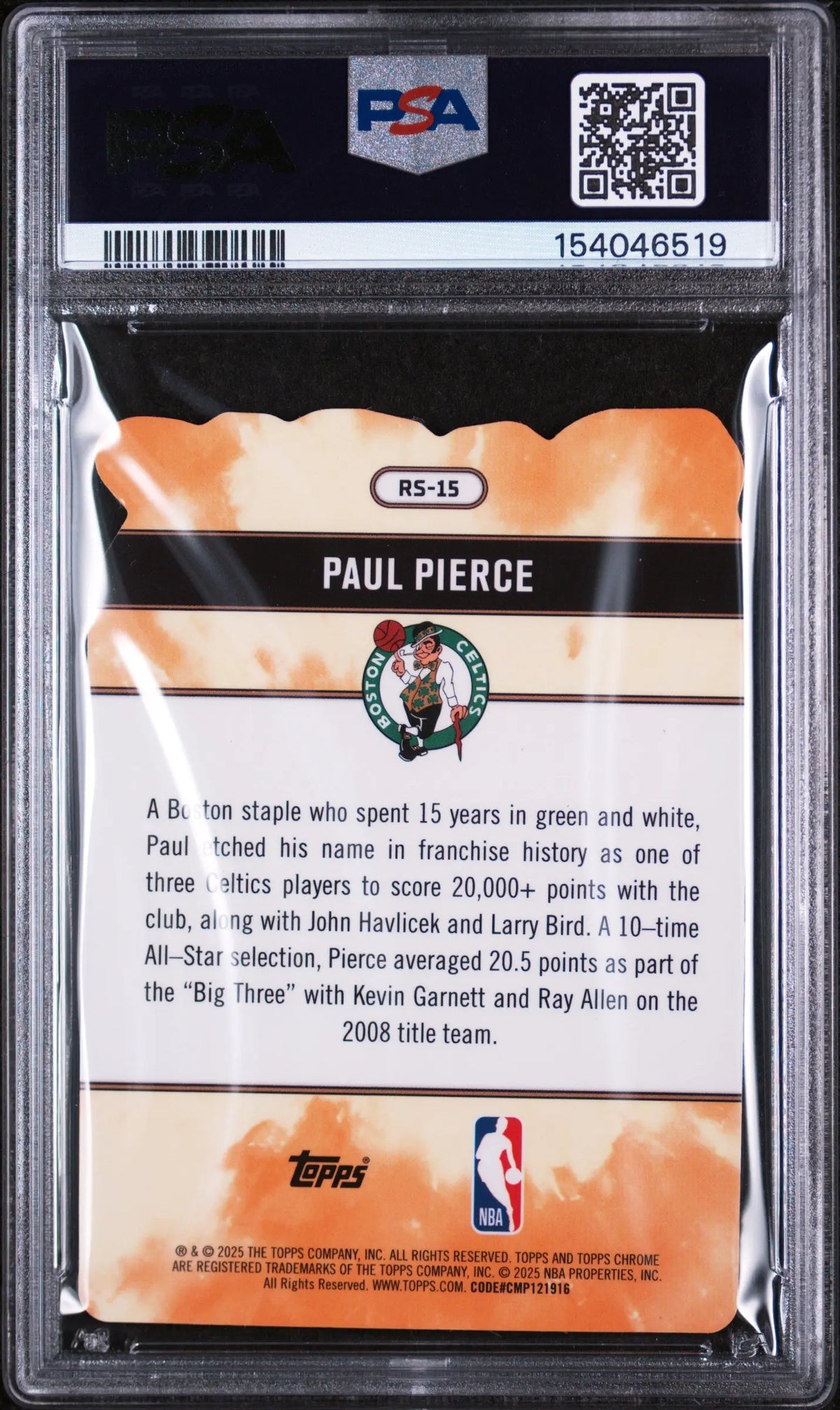 2025 Topps Chrome Rock Stars Paul Pierce PSA 10 