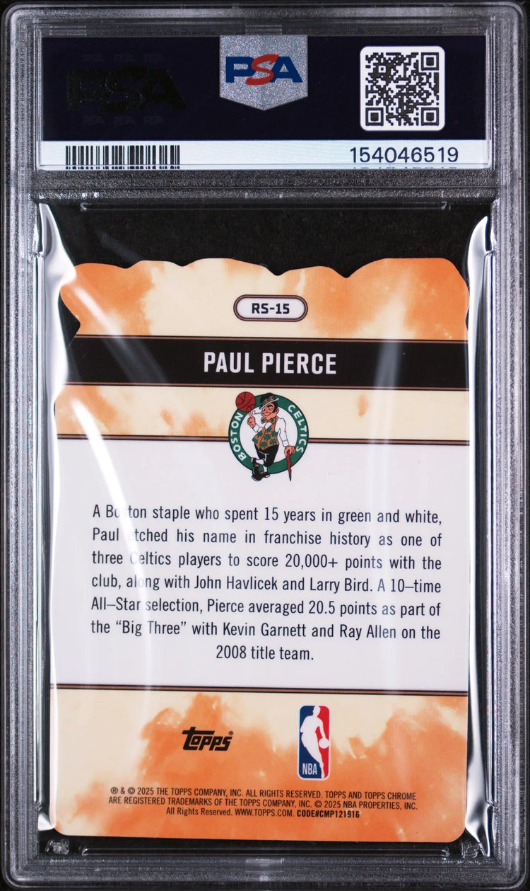2025 Topps Chrome Rock Stars Paul Pierce PSA 10 
