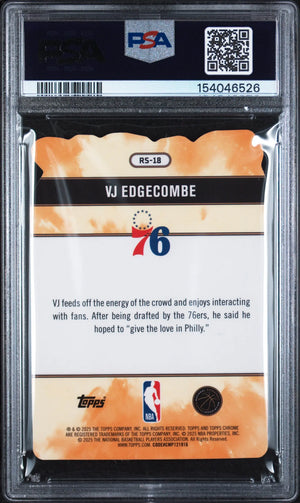 2025 Topps Chrome Rock Stars Rookie V. J. Edgecombe RC PSA 8 