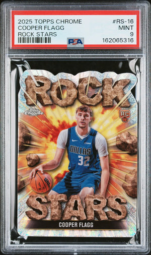 2025 Topps Chrome Rock Stars #RS-16 Cooper Flagg Rookie PSA 9 