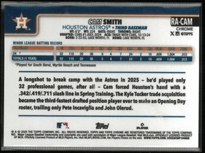 2025 Topps Chrome Rookie Autograph Cam Smith Auto Purple Lava Lamp /299 RC 