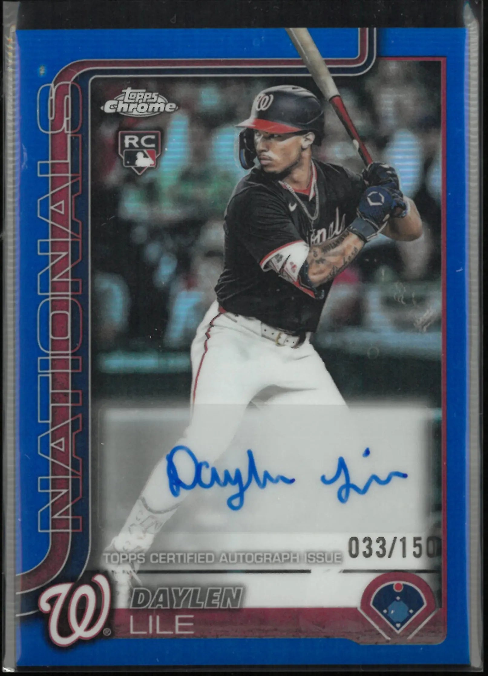 2025 Topps Chrome Rookie Autograph Daylen Lile Auto Blue /150 RC 