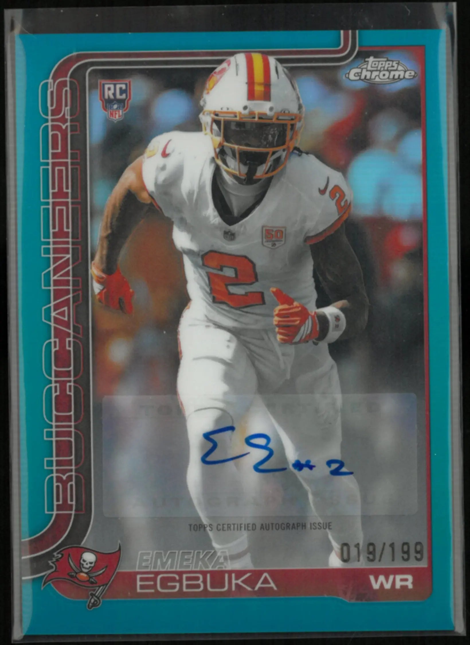 2025 Topps Chrome Rookie Autograph Emeka Egbuka Auto RC Teal /199 