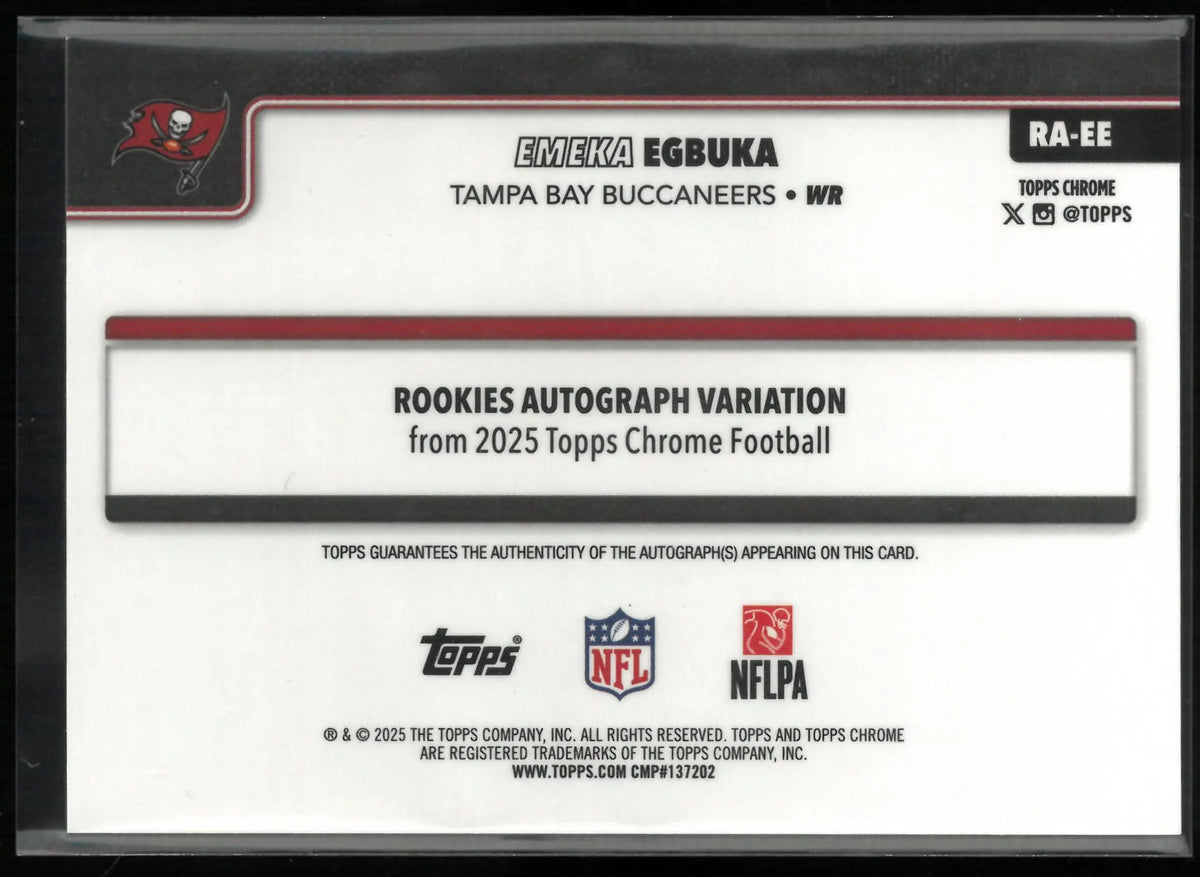 2025 Topps Chrome Rookie Autograph Emeka Egbuka Auto RC Teal /199