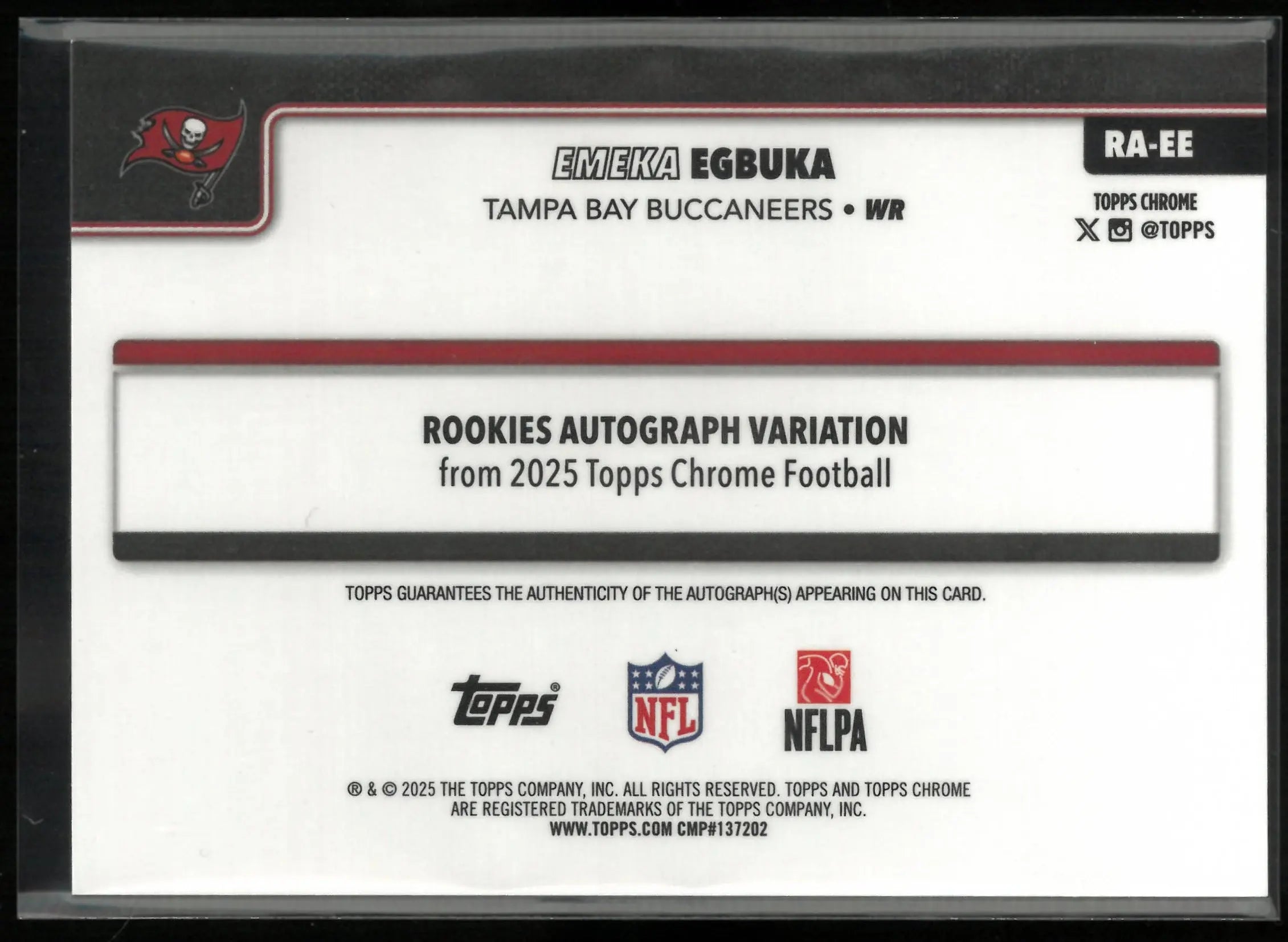 2025 Topps Chrome Rookie Autograph Emeka Egbuka Auto RC Teal /199 