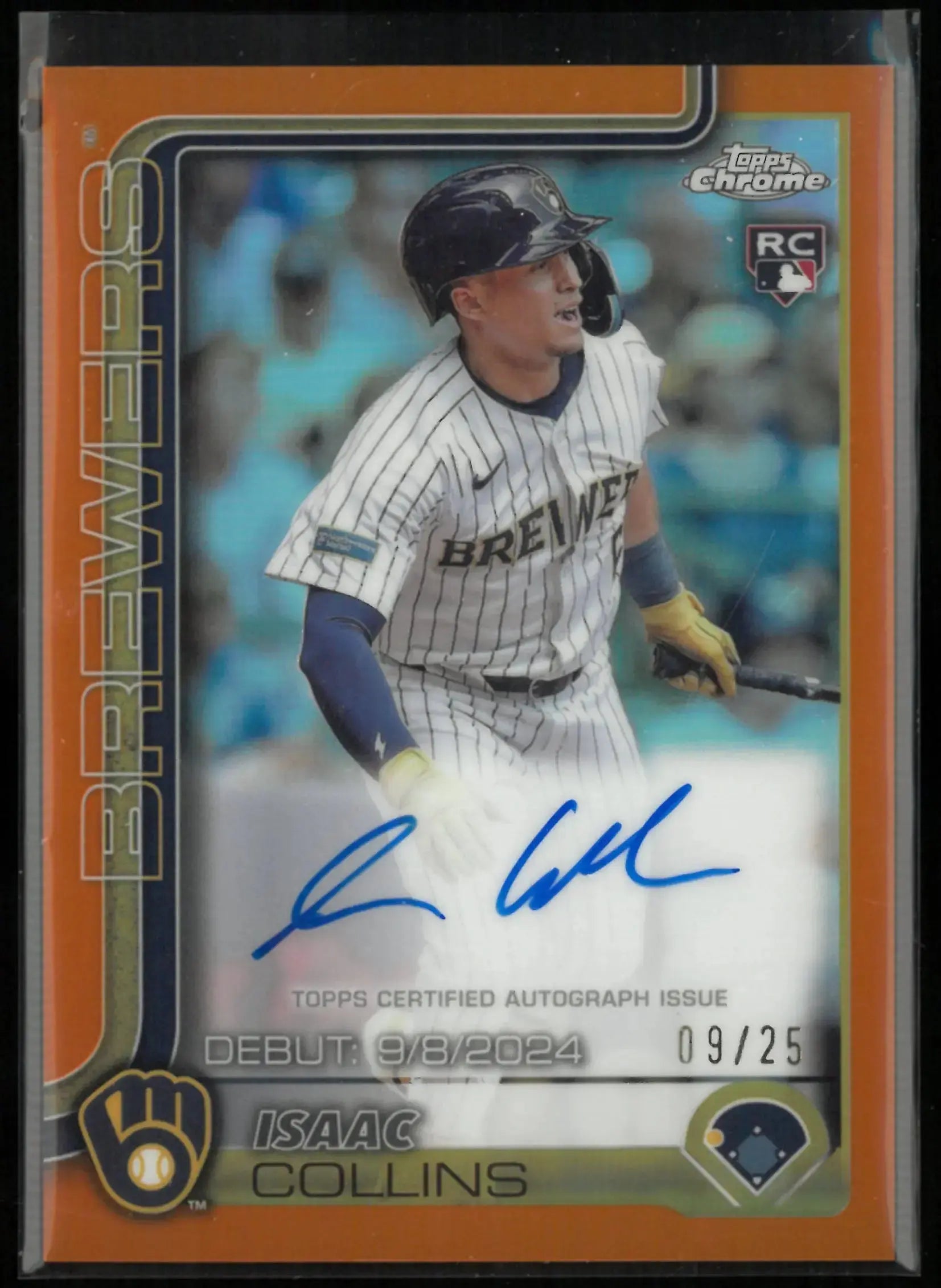 2025 Topps Chrome Rookie Autograph Issac Collins Auto Orange /25 RC 