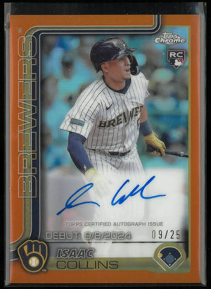 2025 Topps Chrome Rookie Autograph Issac Collins Auto Orange /25 RC 