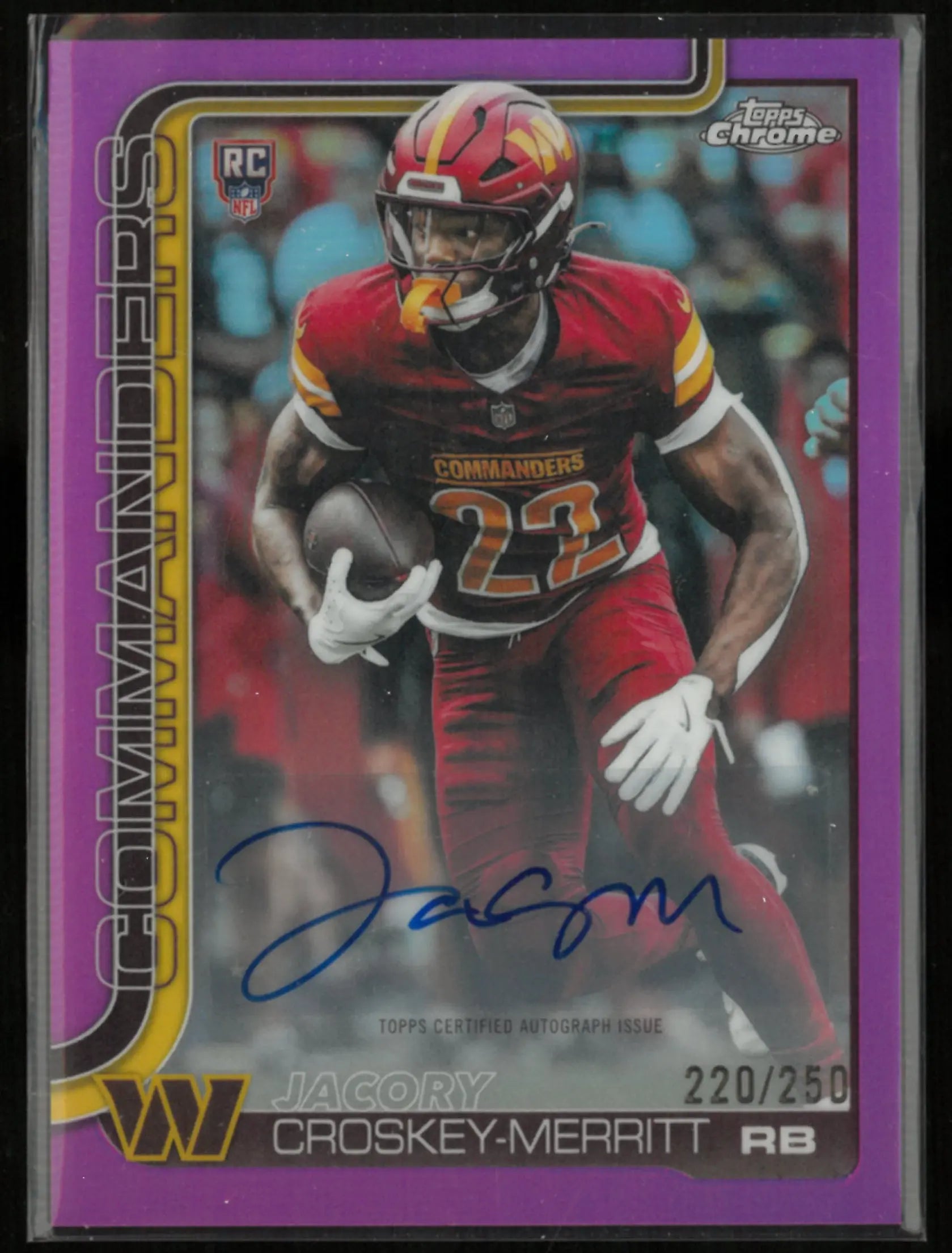 2025 Topps Chrome Rookie Autograph Jacob Croskey-Merritt Pink /250 RC 