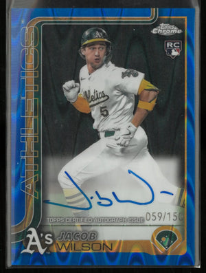2025 Topps Chrome Rookie Autograph Jacob Wilson Auto Blue Raywave /150 RC 