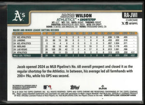 2025 Topps Chrome Rookie Autograph Jacob Wilson Auto Blue Raywave /150 RC 