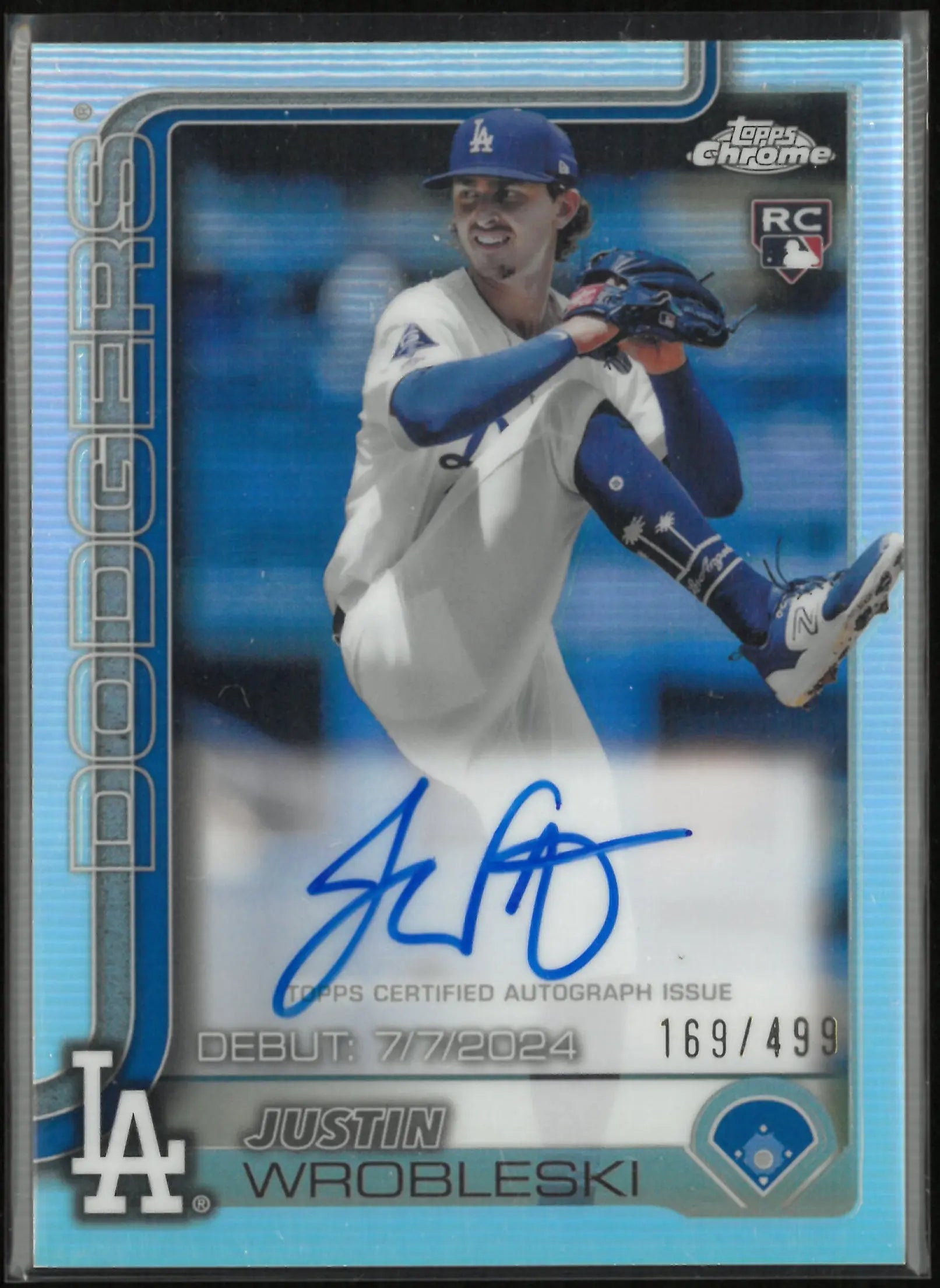 2025 Topps Chrome Rookie Autograph Justin Wrobleski Auto Refractor /499 RC 