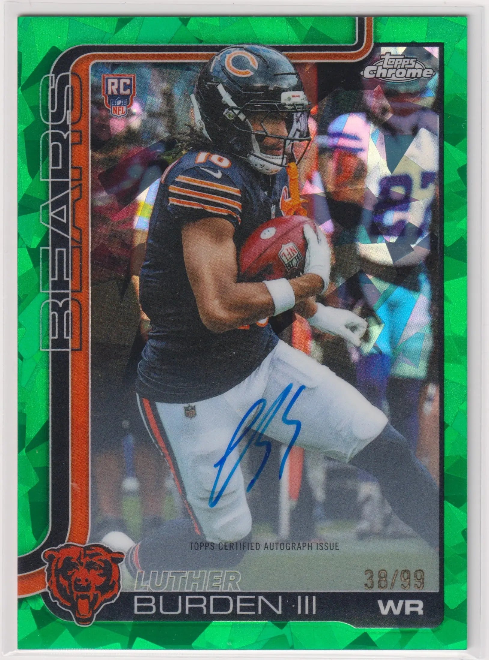 2025 Topps Chrome Rookie Autograph Luther Burden III Auto Green Ice /99 RC 